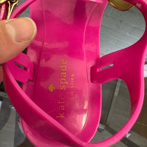 Kate Spade Pink and Gold T-Strap Sandals - Picture 9 of 11